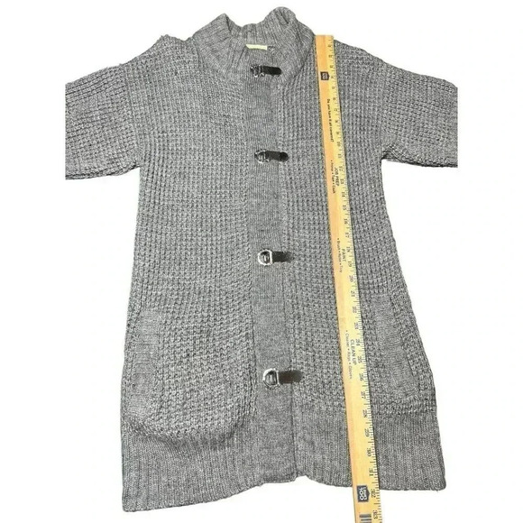 Womens Michael Kors Gray Metal Toggle Cardigan Sweater Wool Blend Size M EUC - Picture 8 of 13